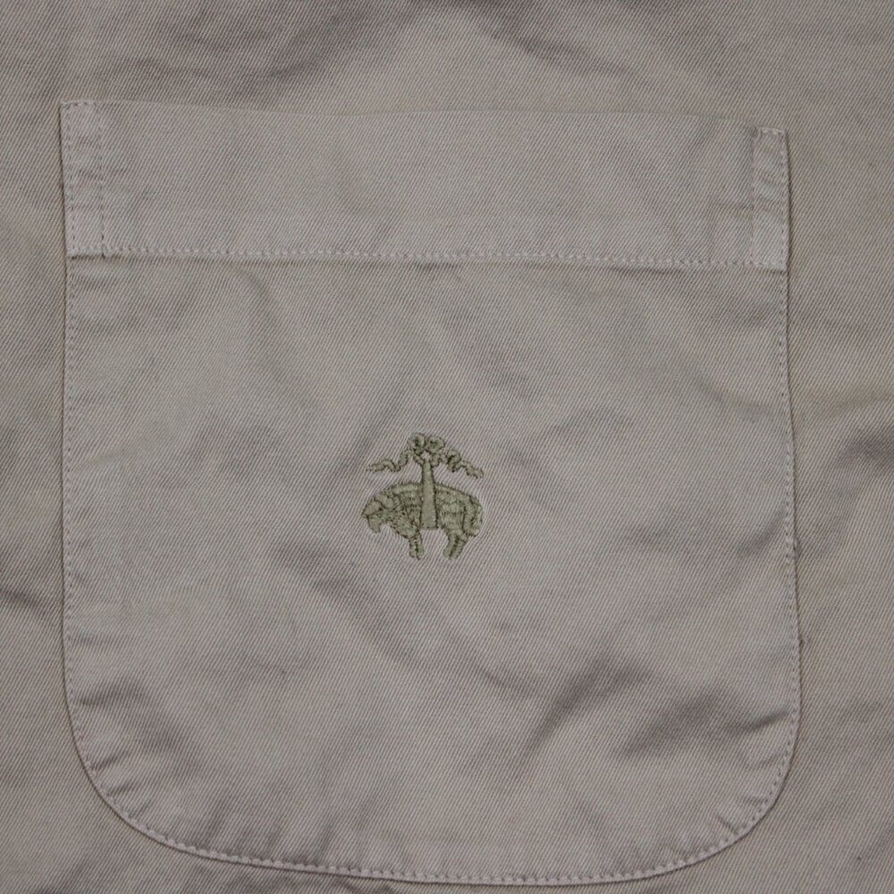Brooks Brothers Sport Shirt Mens Large Beige Cotton Long Sleeve Button Down - Picture 6 of 12